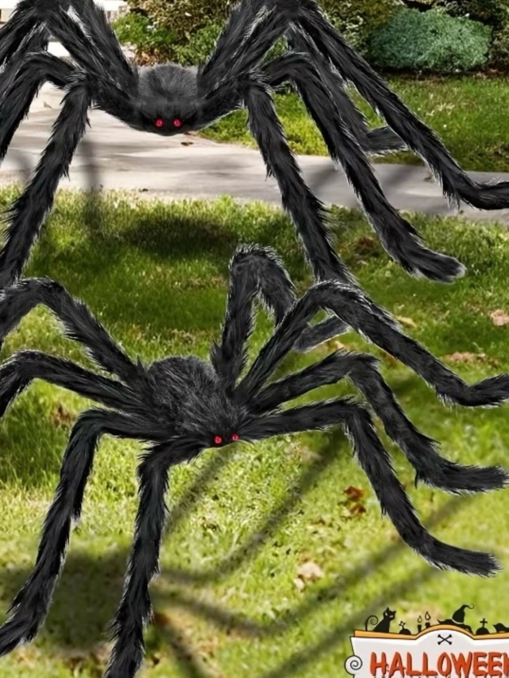 Halloween Big black spiders